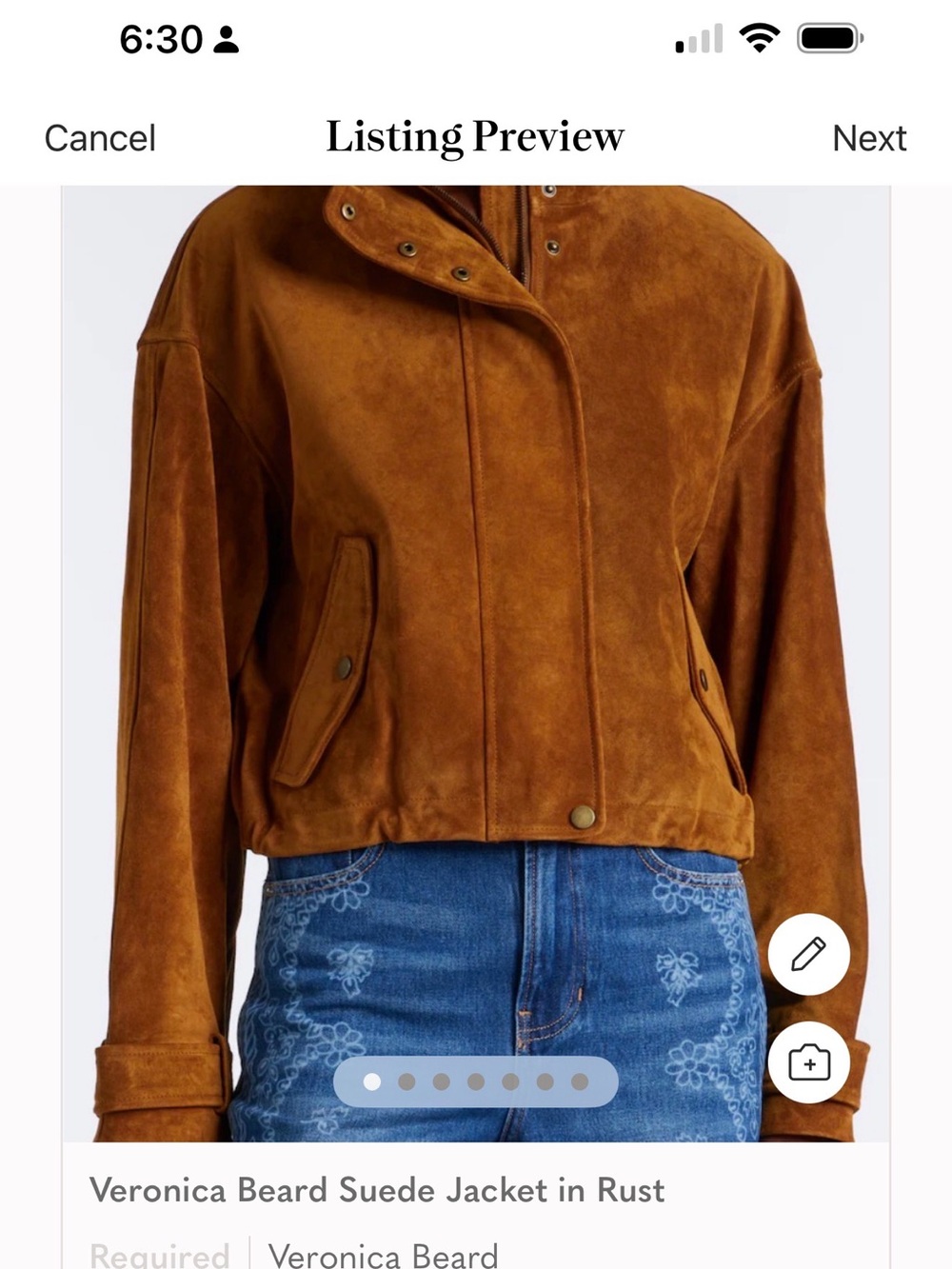Veronica Beard Suede Jacket in Rust Brown